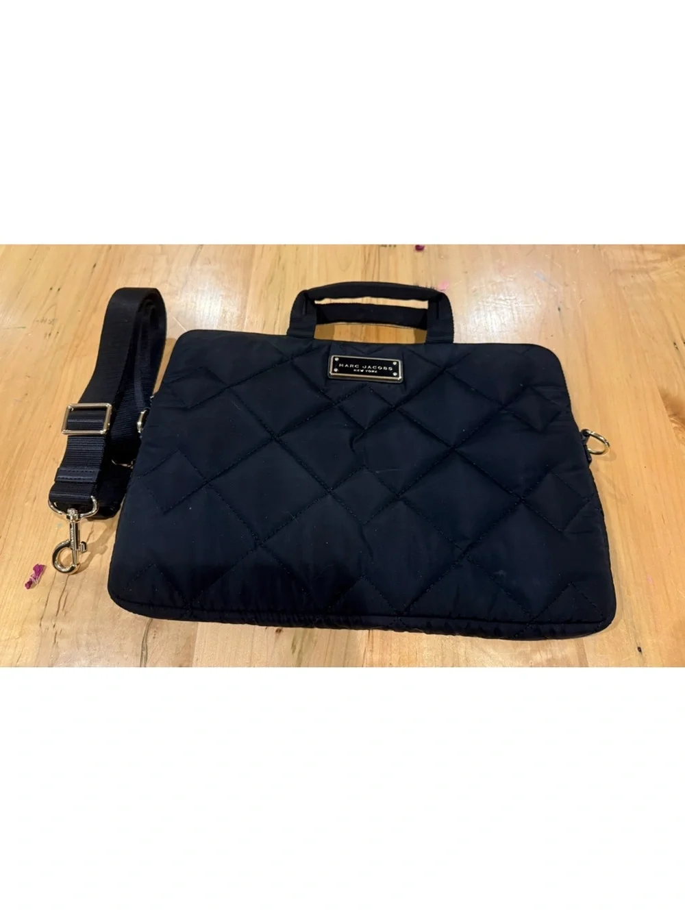 Marc Jacobs Navy Quilted Laptop Briefcase